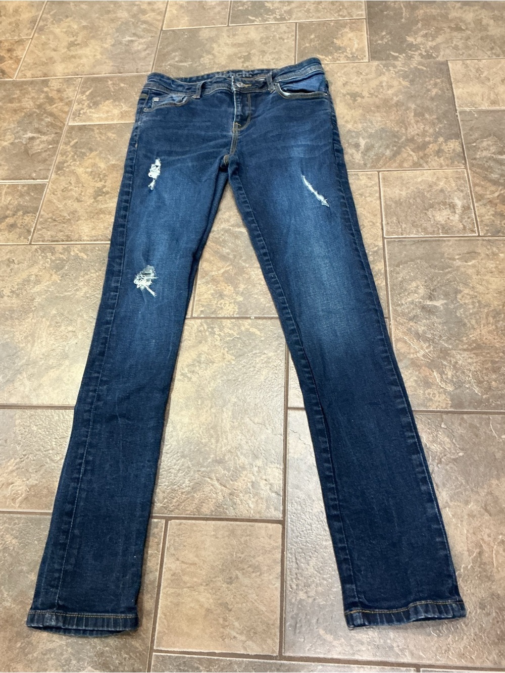 Bench Dark Blue Skinny Distressed Jeans